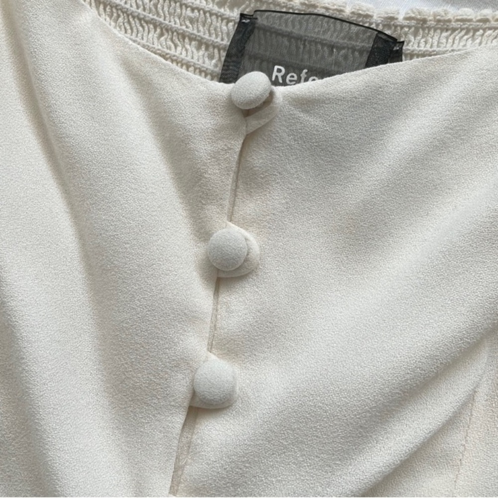 Cream Reformation Short Sleeved Blouse